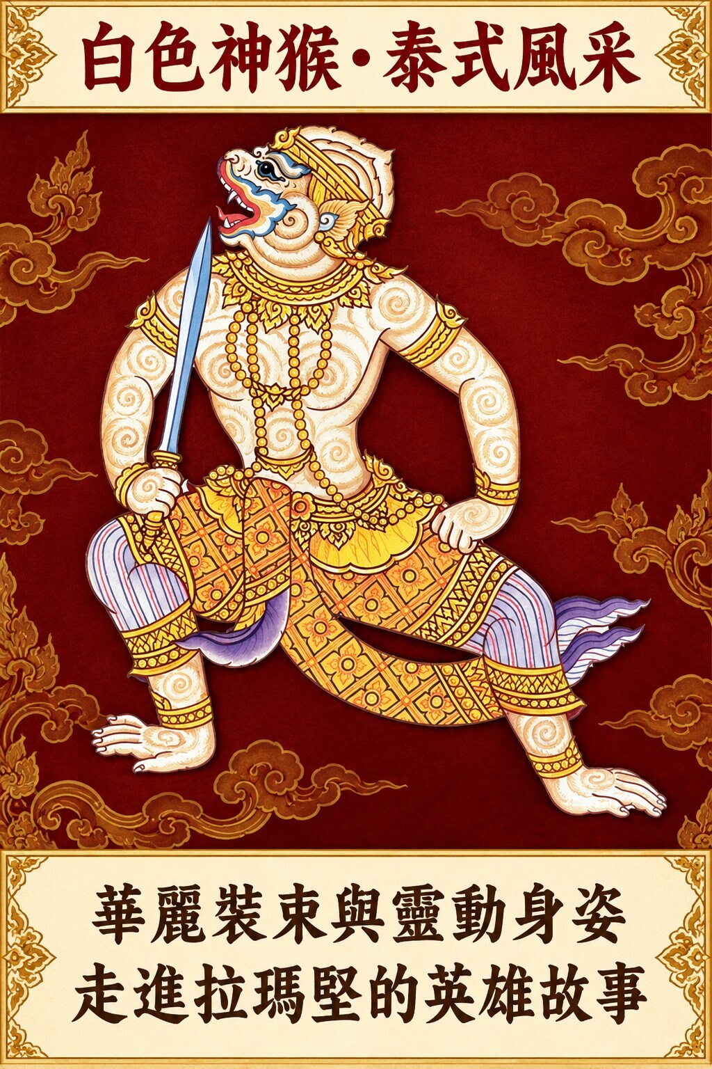 白色神猴哈奴曼的泰式藝術形象