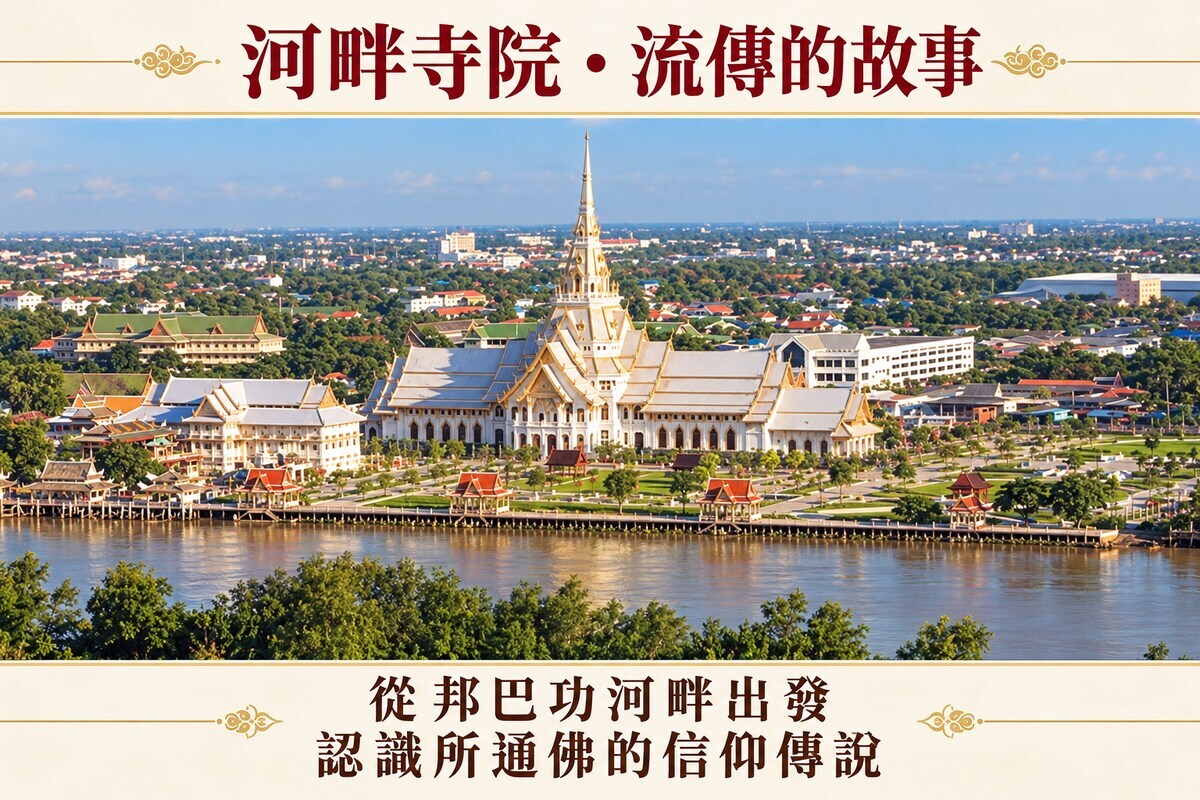 邦巴功河畔所通寺與周邊城鎮景色