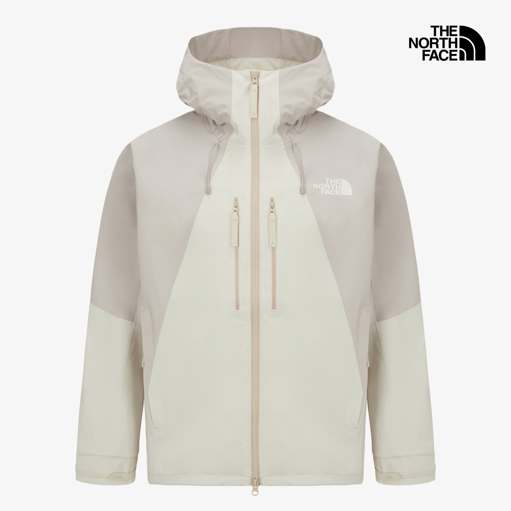 【OWN】The North Face 連帽 外套 防水 輪廓 胸口 口袋 米色 黑色 暗灰色 金屬灰