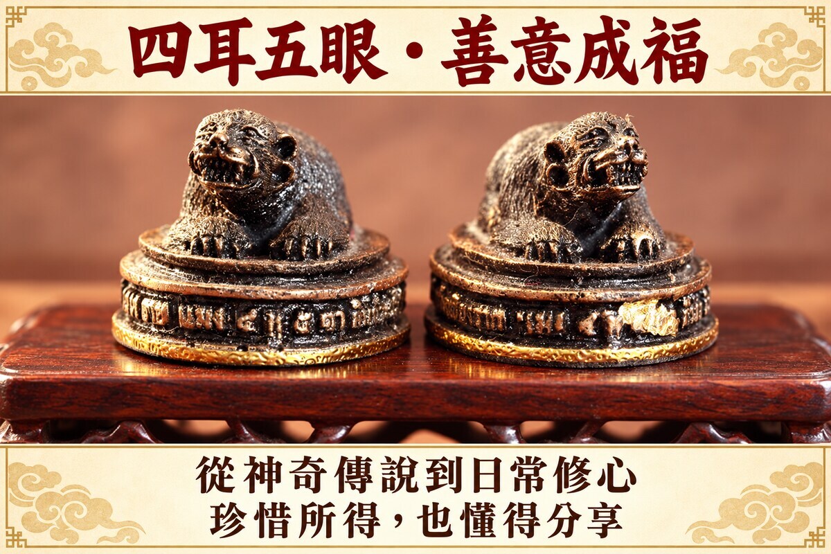 兩尊四耳五眼金屬造像