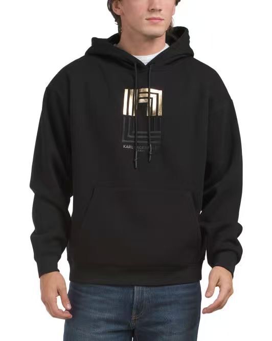 【預購】KARL LAGERFELD PARIS N101046 男裝連帽衛衣 (黑色)