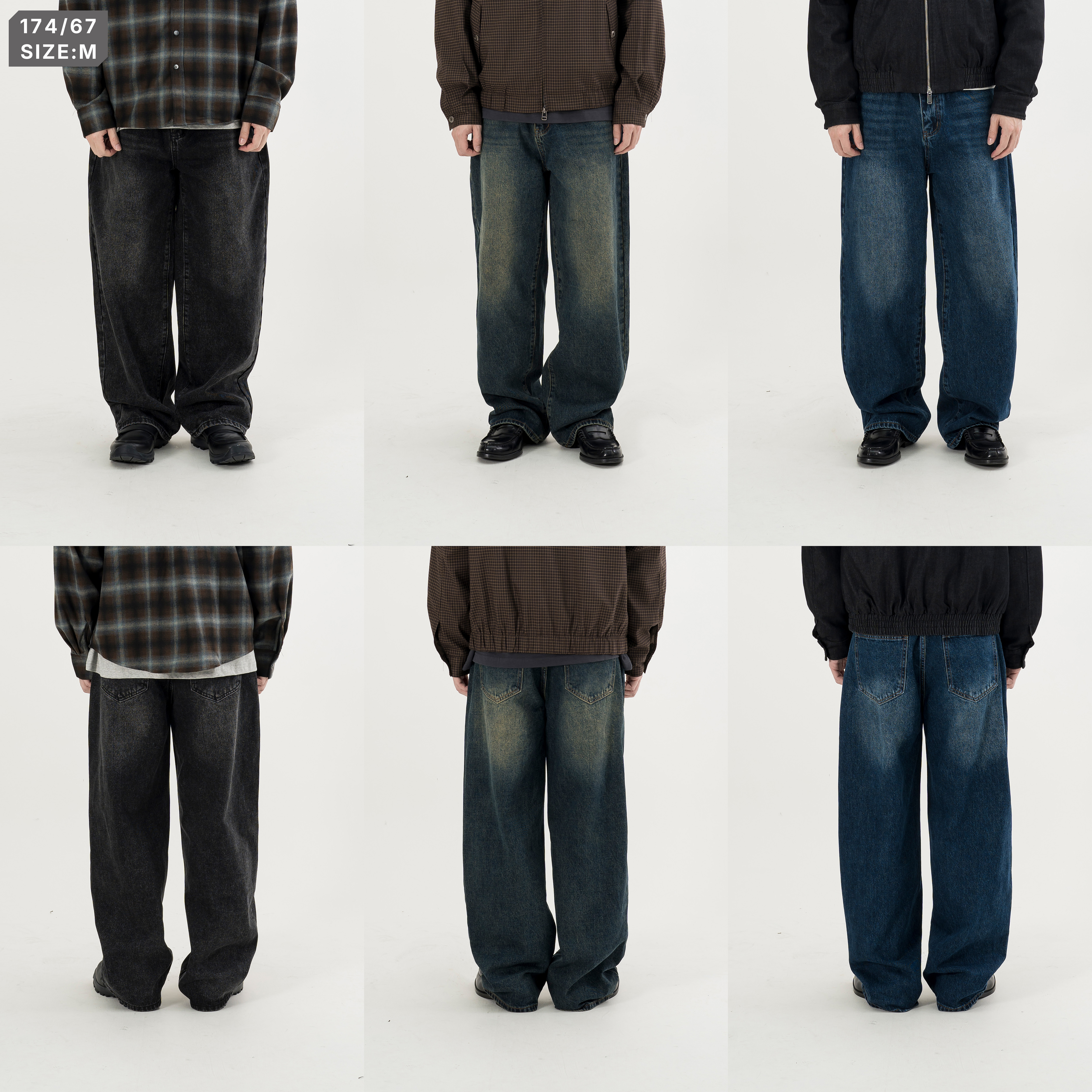 Washed Straight Denim Jeans 直筒水洗牛仔長褲 [B-2685]
