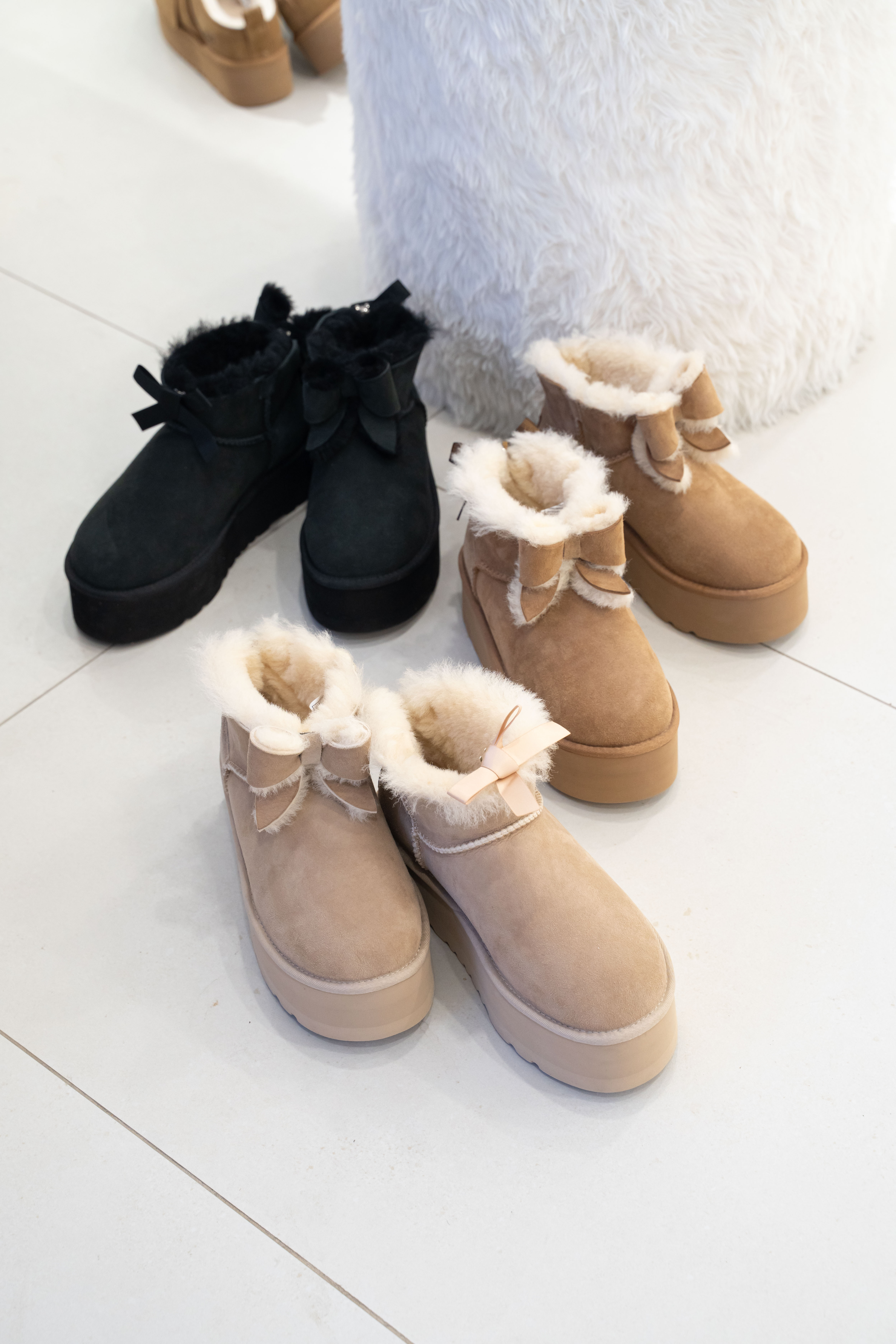 【3色入】UGG Ozlana 2026AW Classic Ultra Mini Bailey Bow Platform (Detachable Feature)