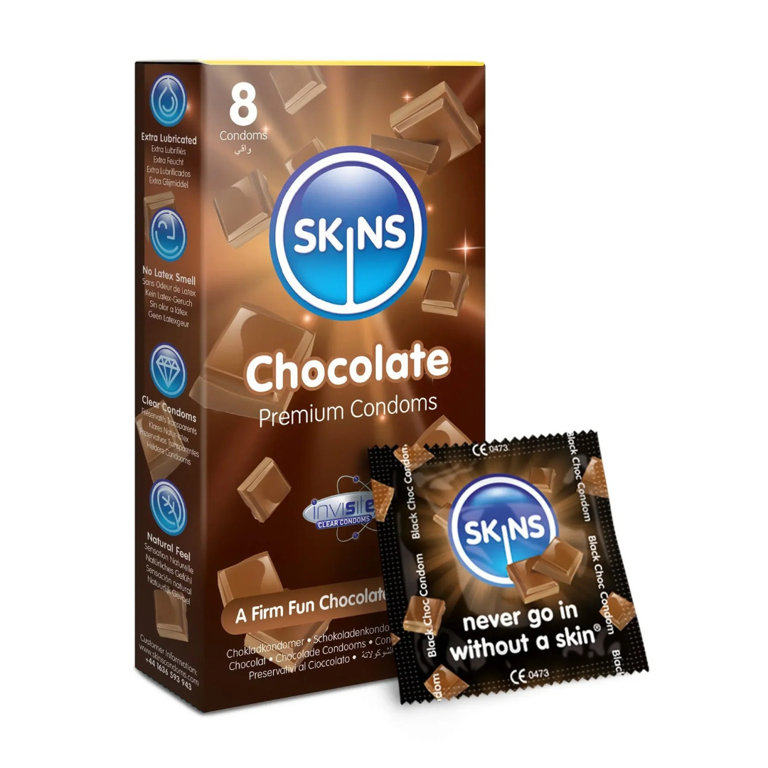 Skins Chocolate 朱古力味 55mm 8片裝 乳膠安全套