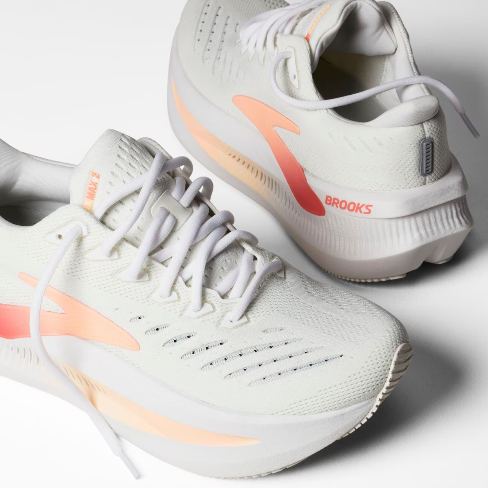 Brooks Women's Glycerin Max 2 Running Shoes - White/Coral/Peach