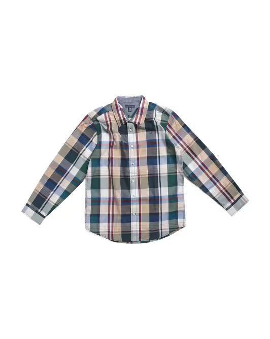 【預購】TOMMY HILFIGER N101052 童裝格仔長袖襯衫