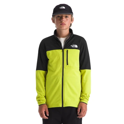 【預購】THE NORTH FACE N101055 童裝拼色拉鏈外套 (熒光黃/黑色)