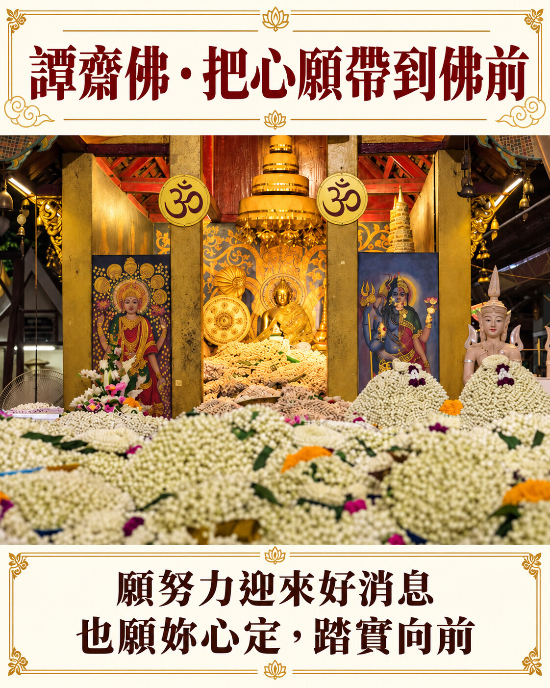 譚齋佛與茉莉花供壇的祈願主題設計
