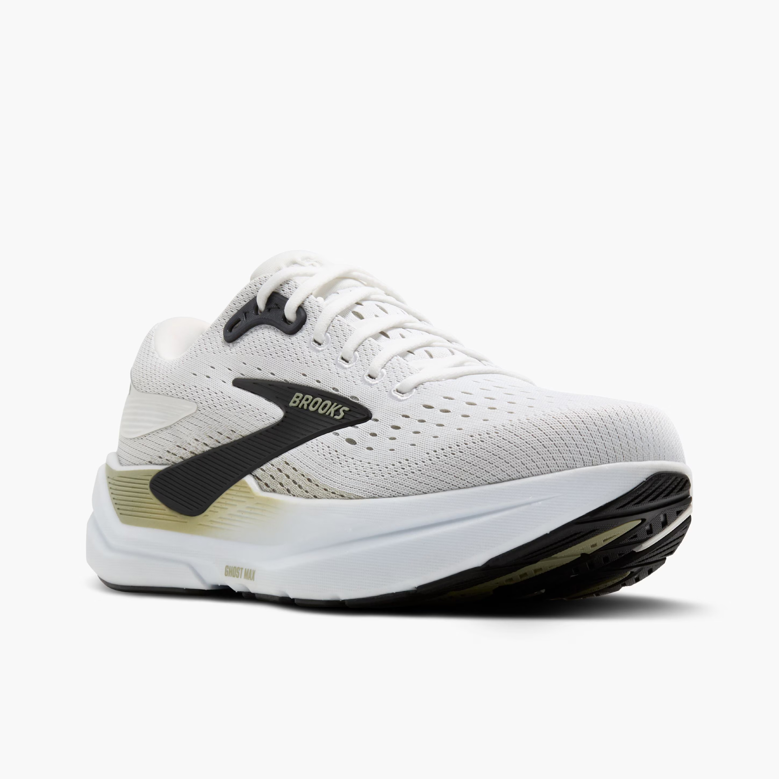 Brooks Men's Ghost Max 3 Wide Running Shoes - Bright White/Tea/Black - 2E