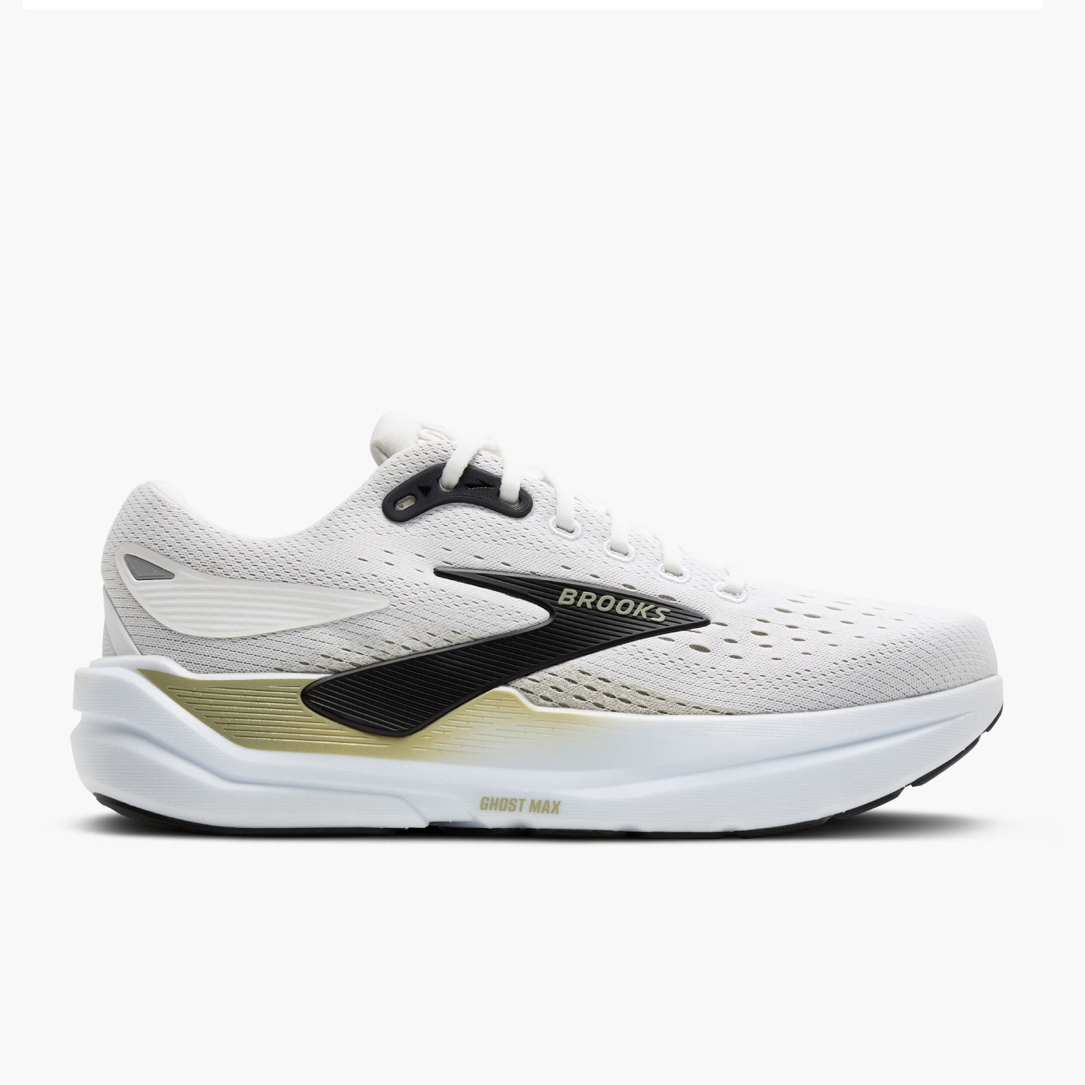 Brooks Men's Ghost Max 3 Wide Running Shoes - Bright White/Tea/Black - 2E