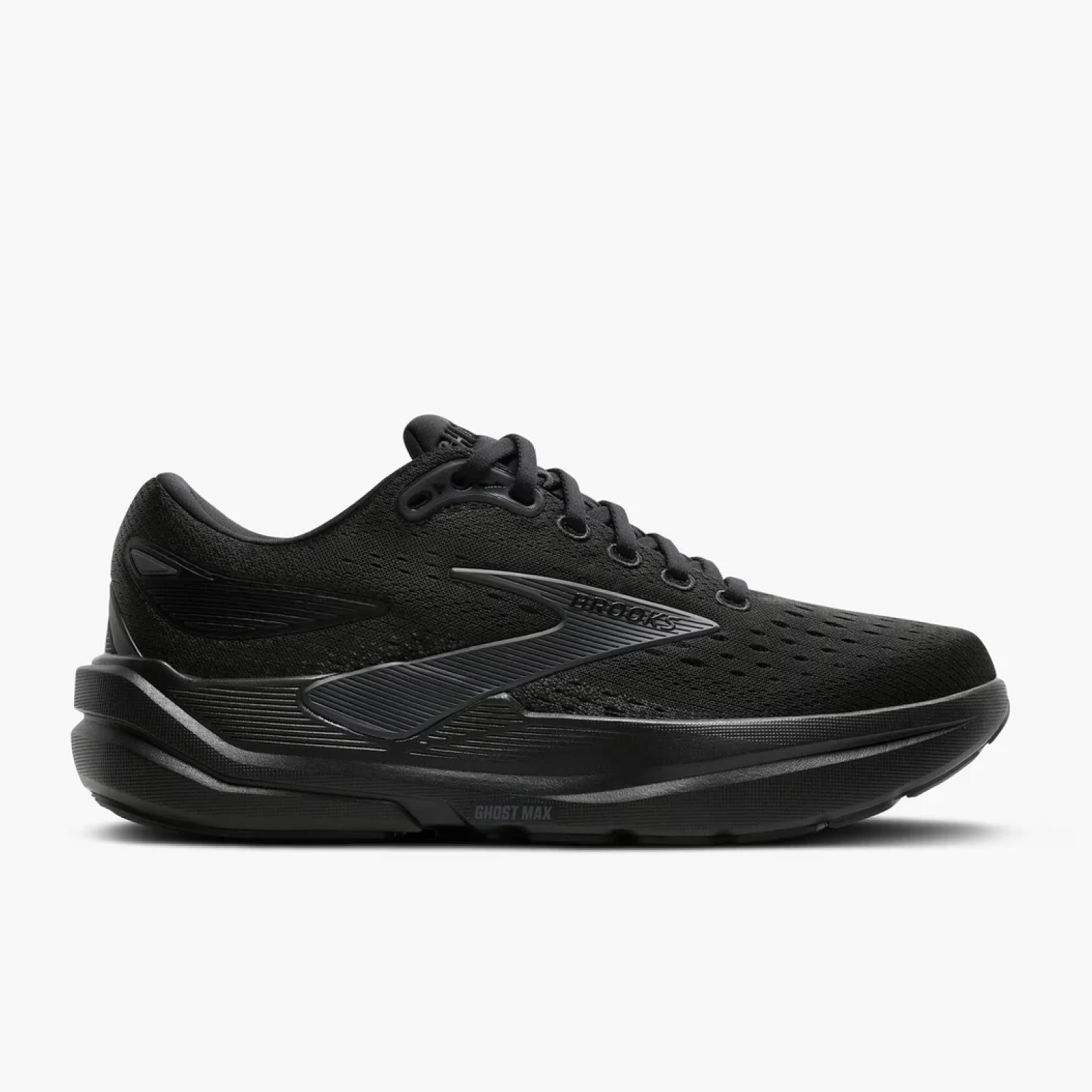Brooks Men's Ghost Max 3 Wide Running Shoes - Black/Black/Ebony - 2E
