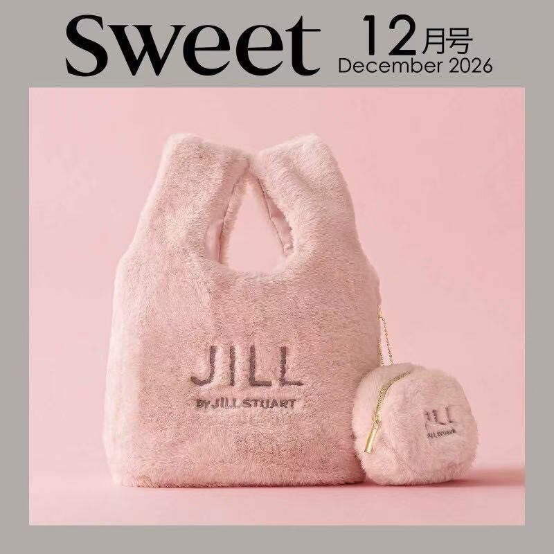 【預購】JM101019 Sweet 2026年12月號附錄｜JILL by JILLSTUART 豪華毛絨手提包＆吊飾小包組