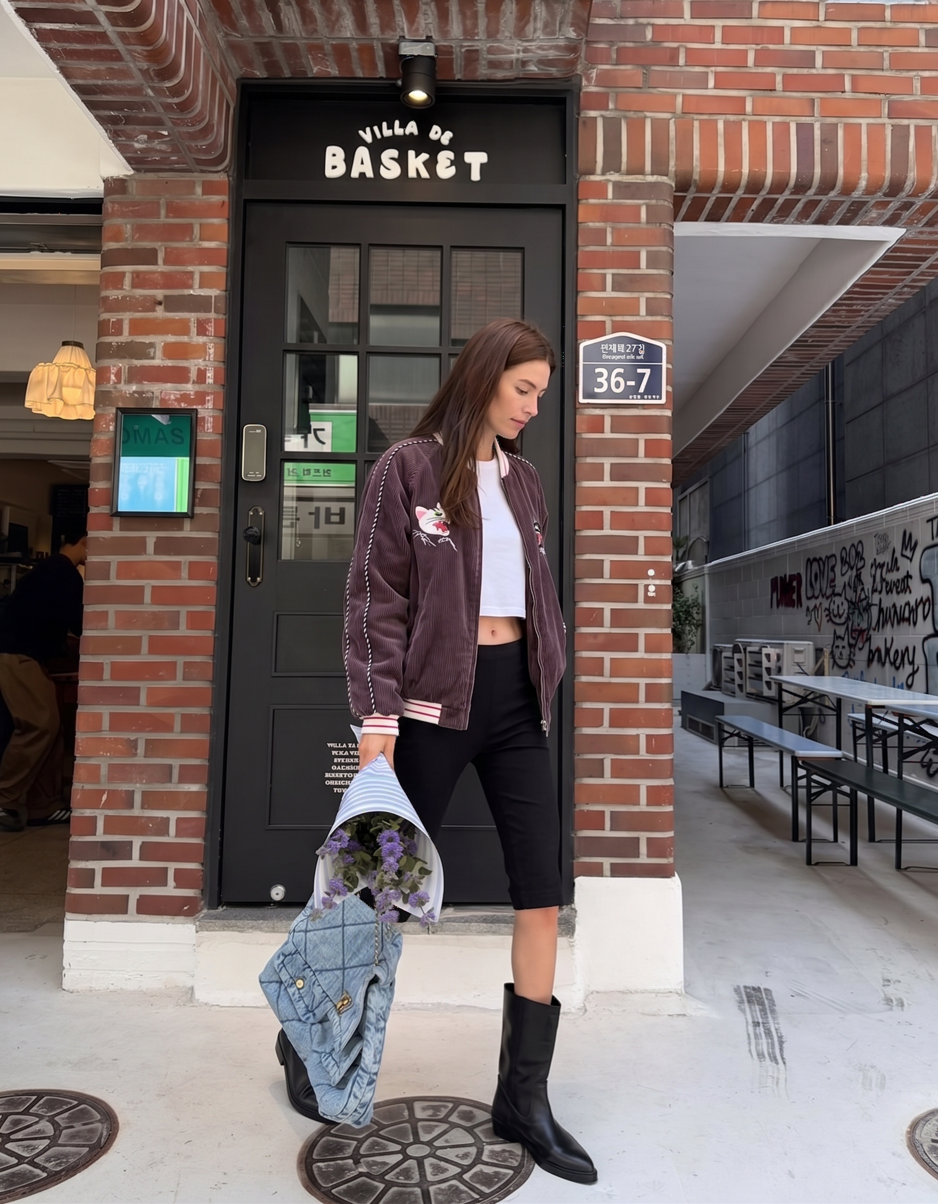 HOUSTON WASED CORDUROY SOUVENIR JACKET / Purple