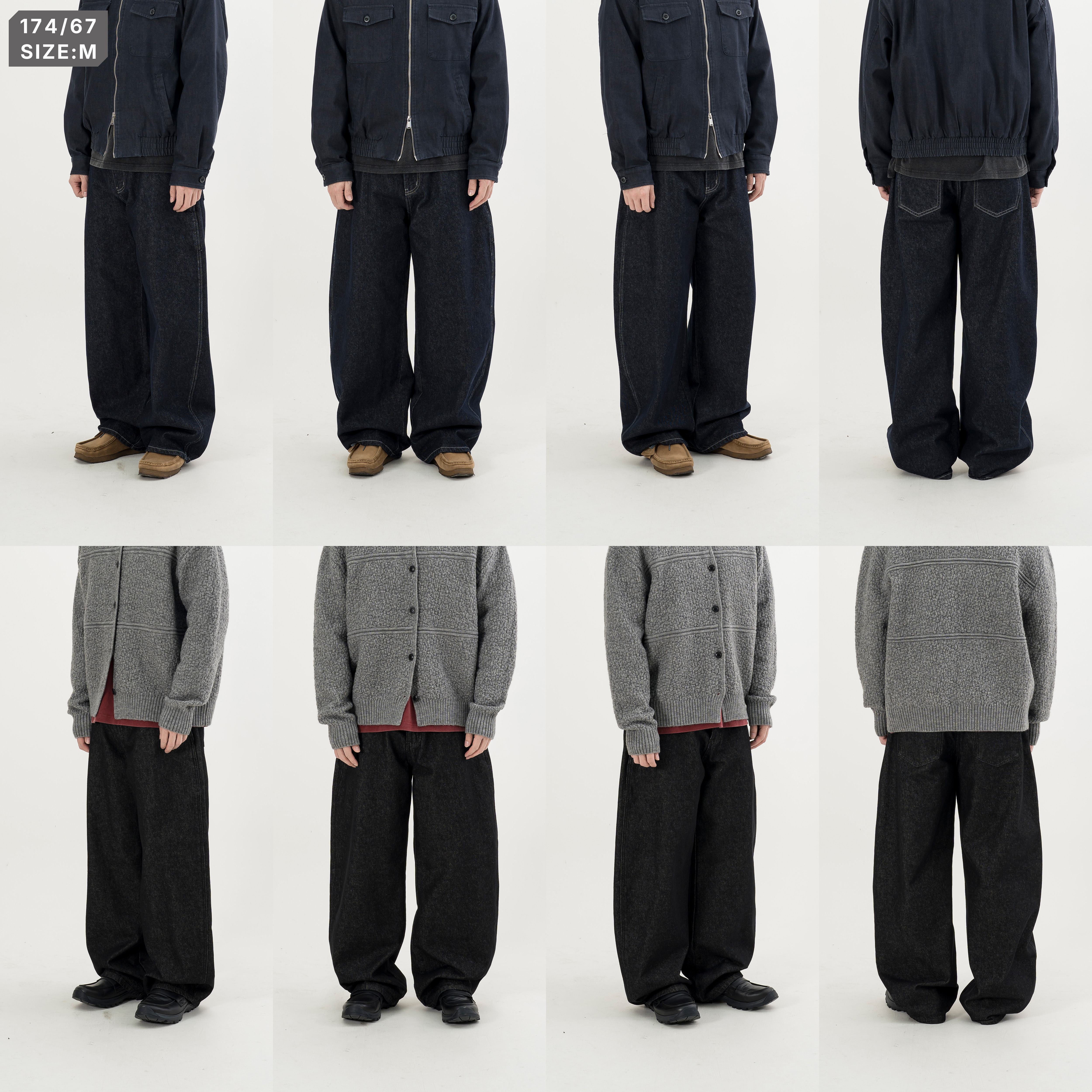 Raw Curved Washed Pants 原色彎刀 牛仔長褲 [B-2693]