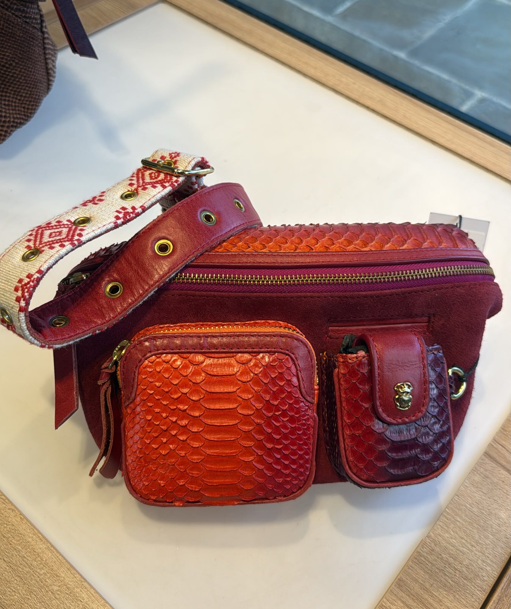 SMA-HHG1010-021 CLARIS VIROT-Sac Banane Python Romeo Levant 2719 (A21)