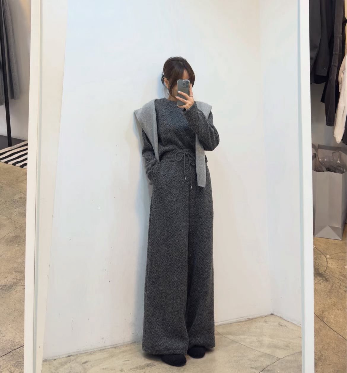 羊毛質感上衣+長褲SET
