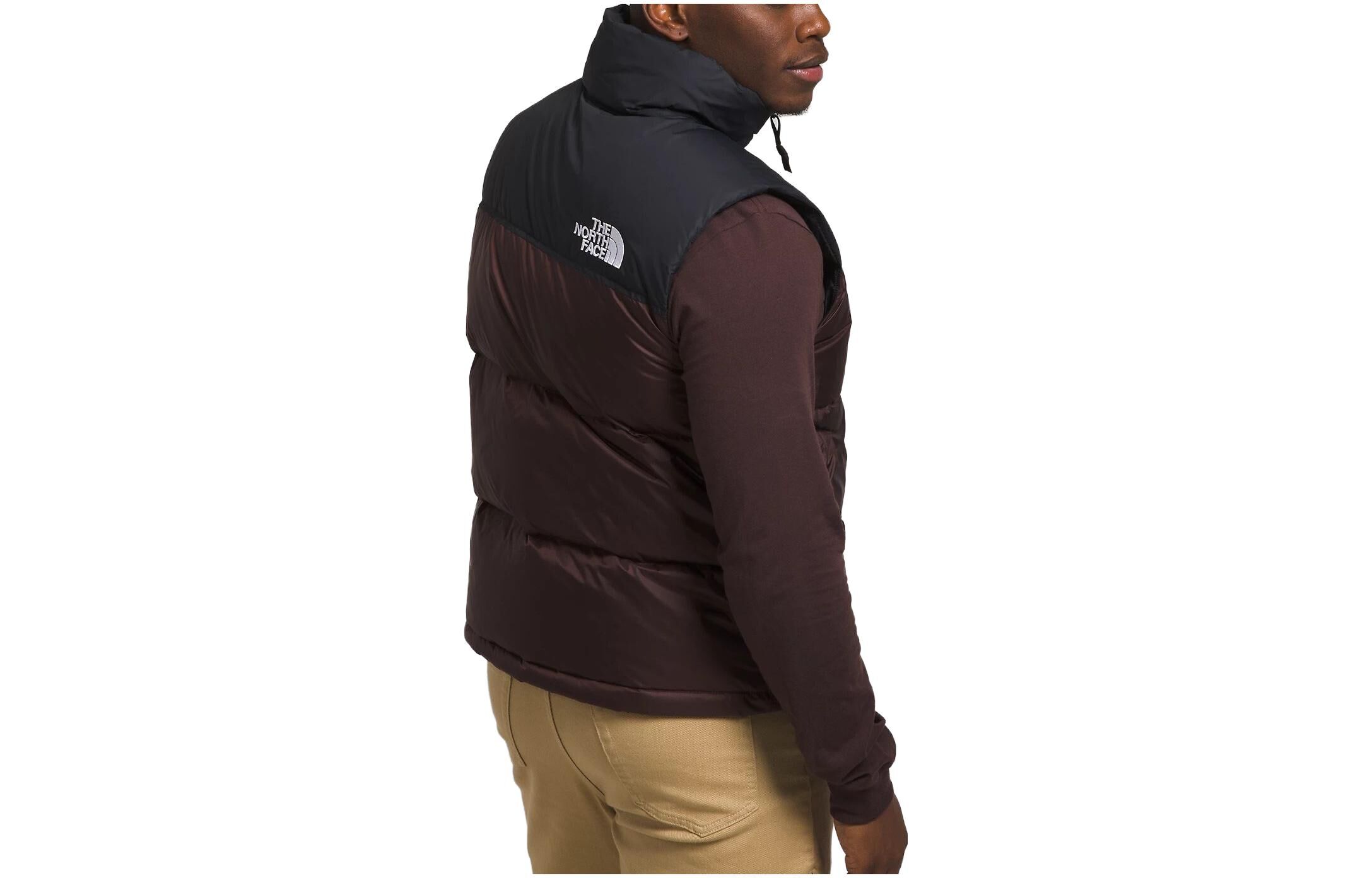 【代購】THE NORTH FACE 1996 Down Vests Men's Coal Brown Stand Collar Moderate Straight Fit NF0A3JQQ-LOS