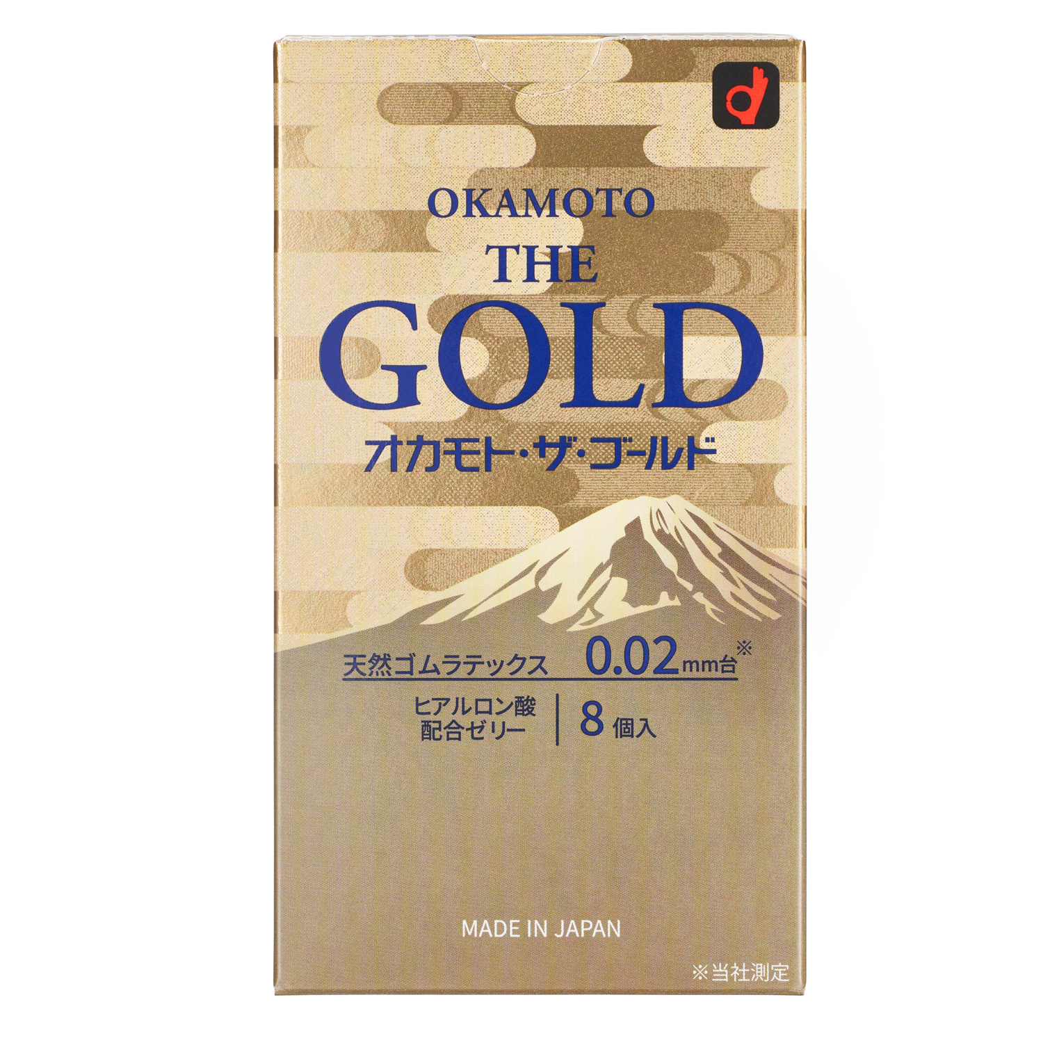 [Okamoto] THE GOLD 0.02mm Natural Rubber Condom | 7x Hyaluronic Acid Lube (8 Pack)