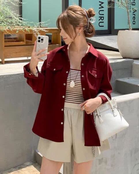 【復古美絨感襯衫+背心兩件組】（現貨）