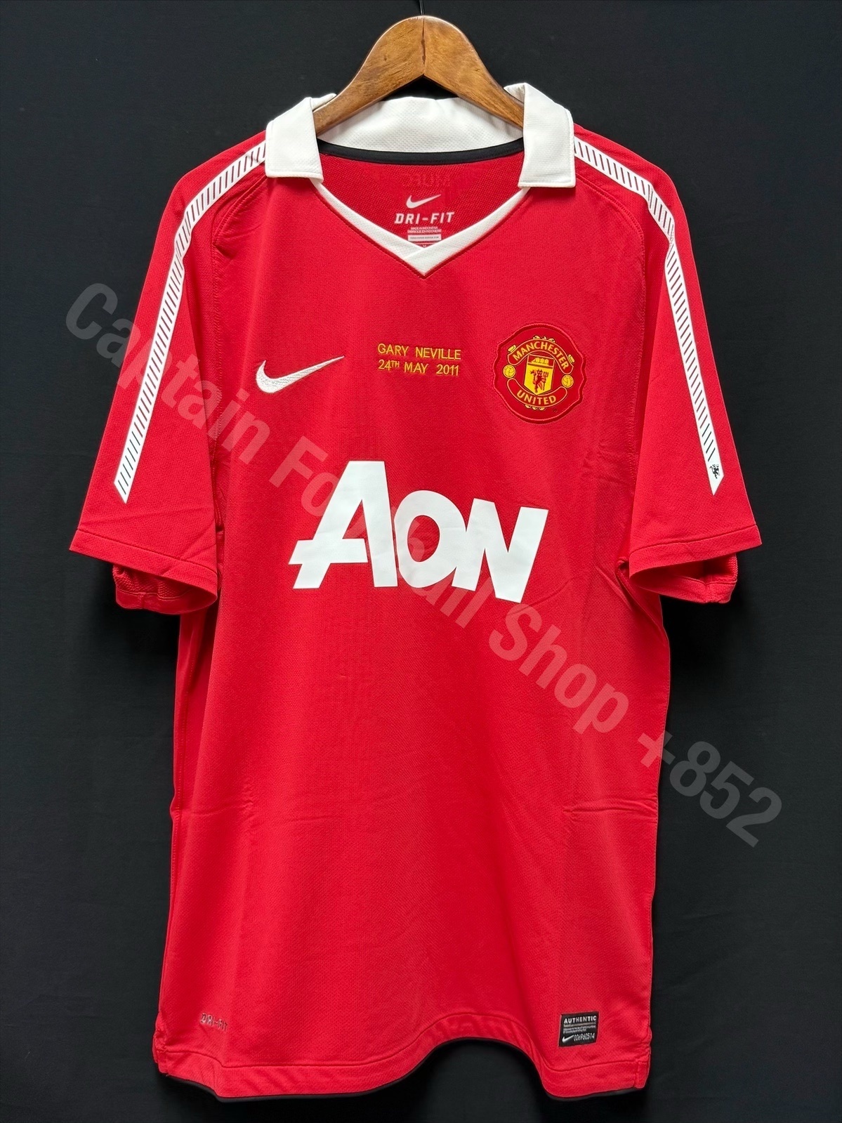 (BNWT) Manchester United 2010-2011 Gary Neville Testimonial Nike Home Shirt #7 BECKHAM