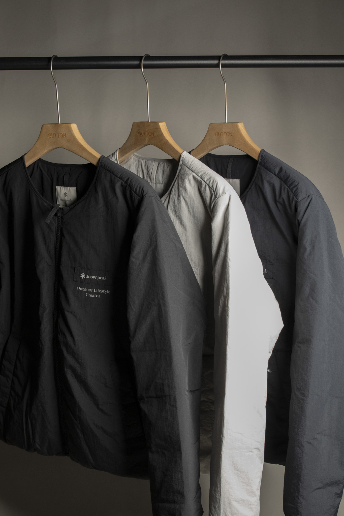 Snow Peak Land Woven Patch Light Down Jacket LAND 背後貼布box無領羽絨外套 S26WMGDJ62