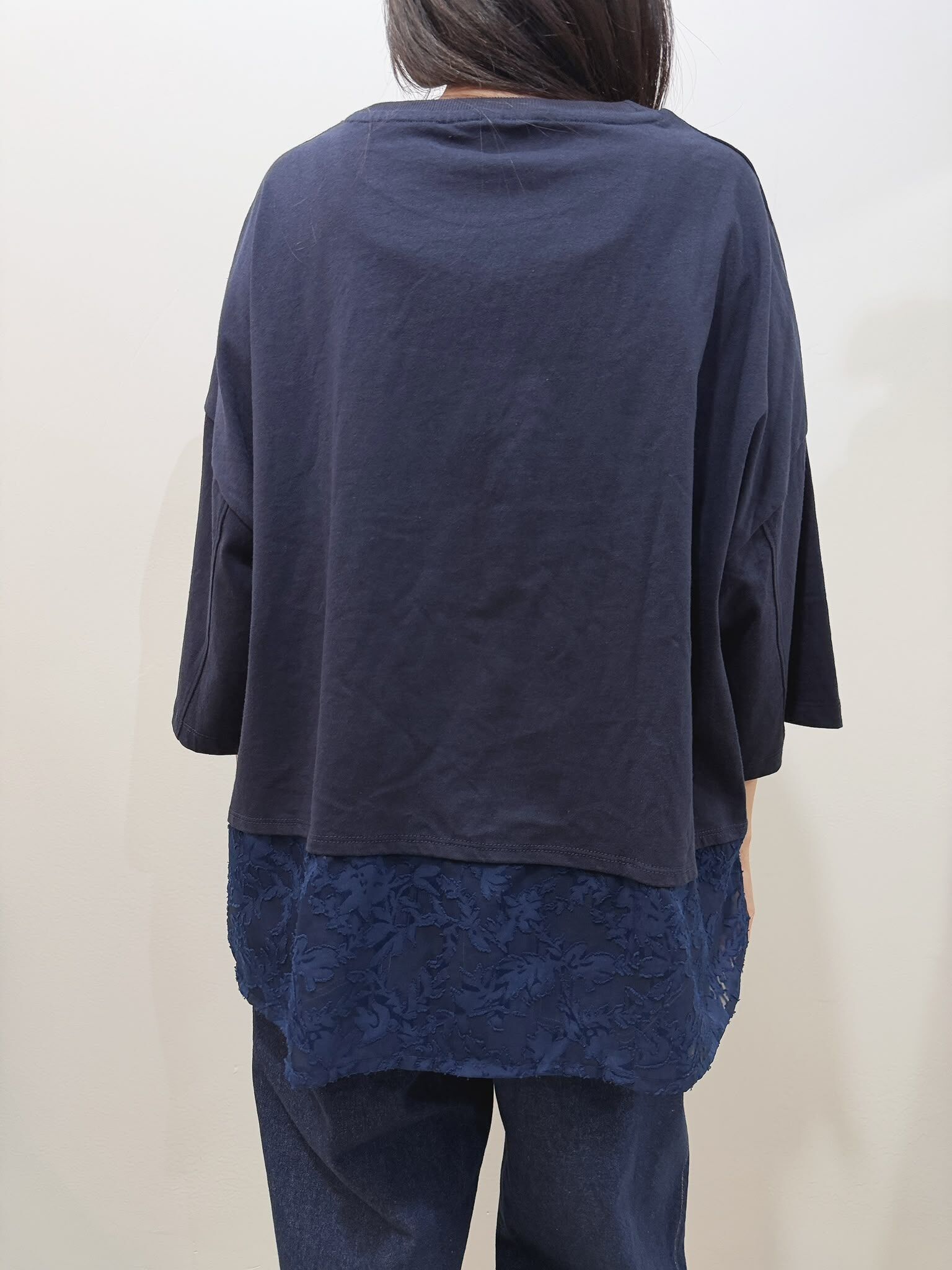 LN 印花薄紗提花拼接 TOP