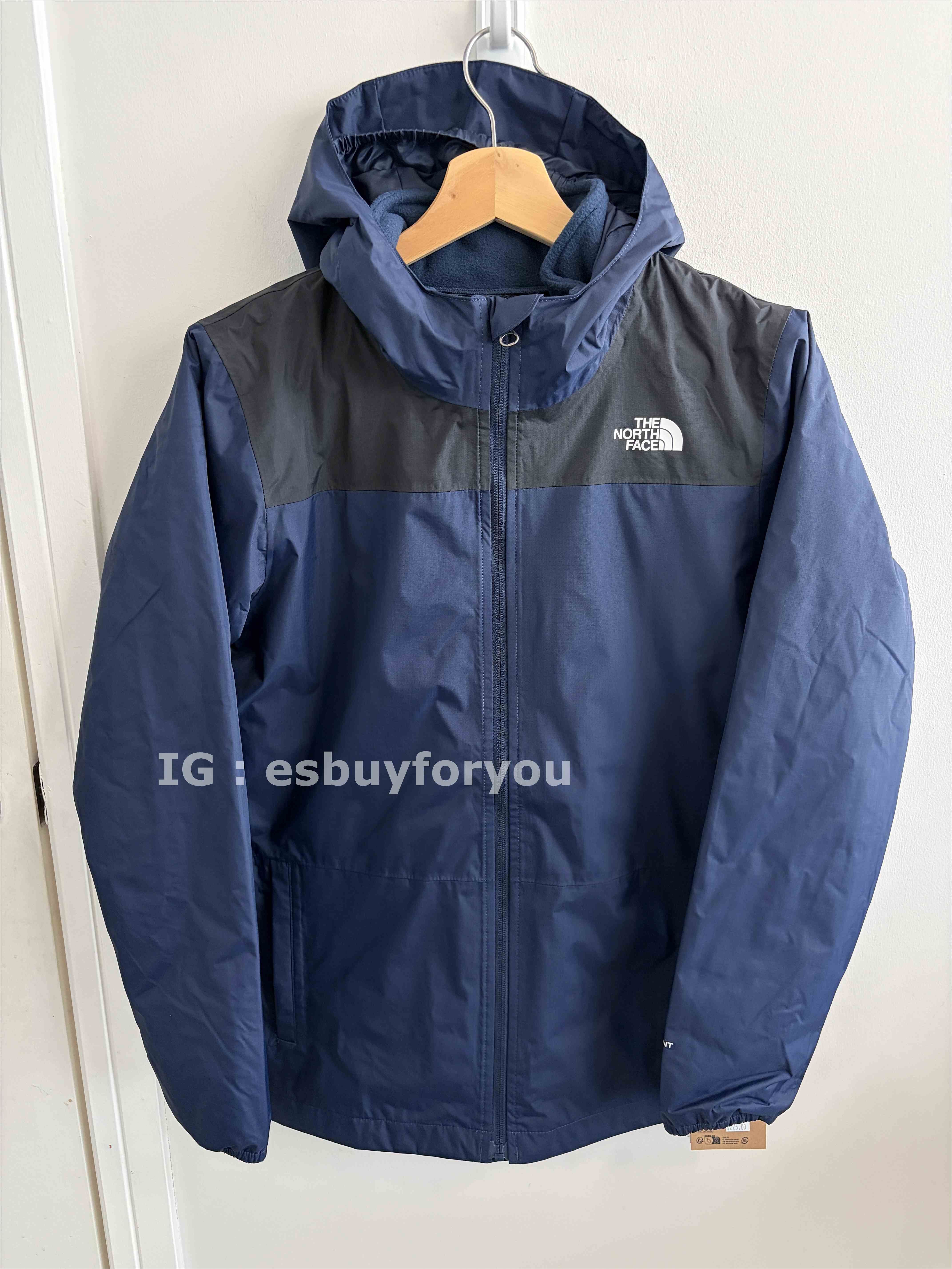 THE NORTH FACE 大童裝 三合一  搖立絨刷毛內裡 防風 防水 外套 (內裡可單穿)