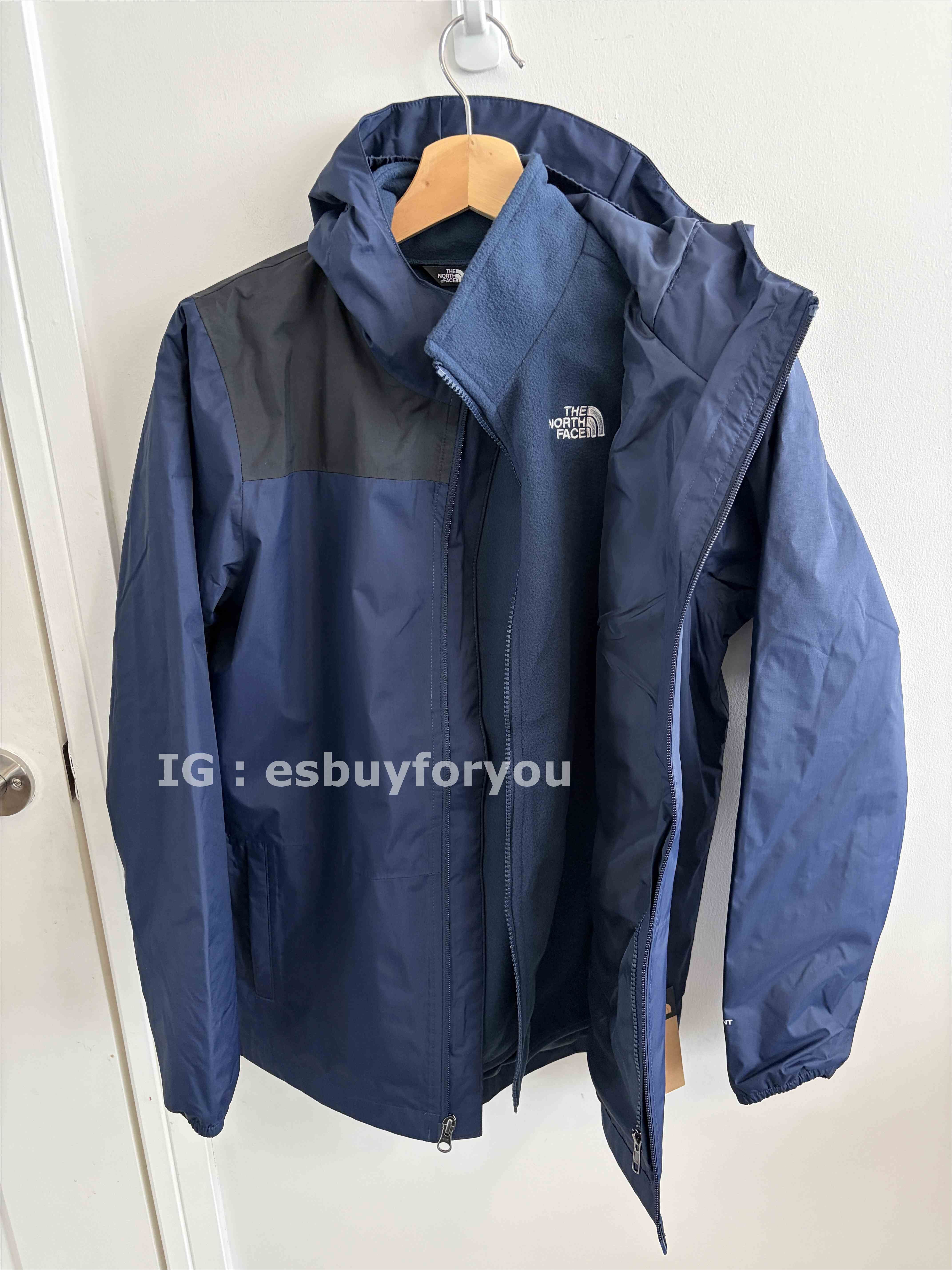 THE NORTH FACE 大童裝 三合一  搖立絨刷毛內裡 防風 防水 外套 (內裡可單穿)