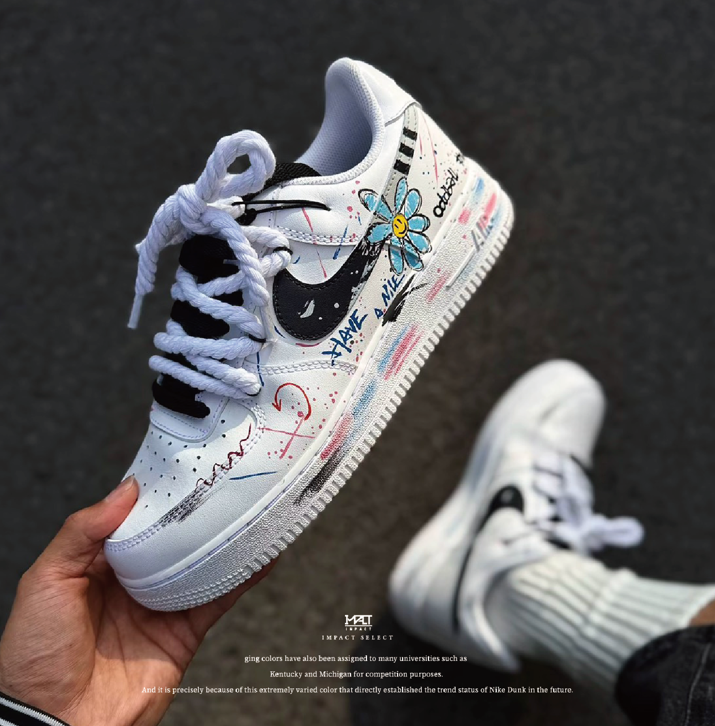 【訂製款】Nike Air Force 1 GD塗鴉 多巴胺雛菊