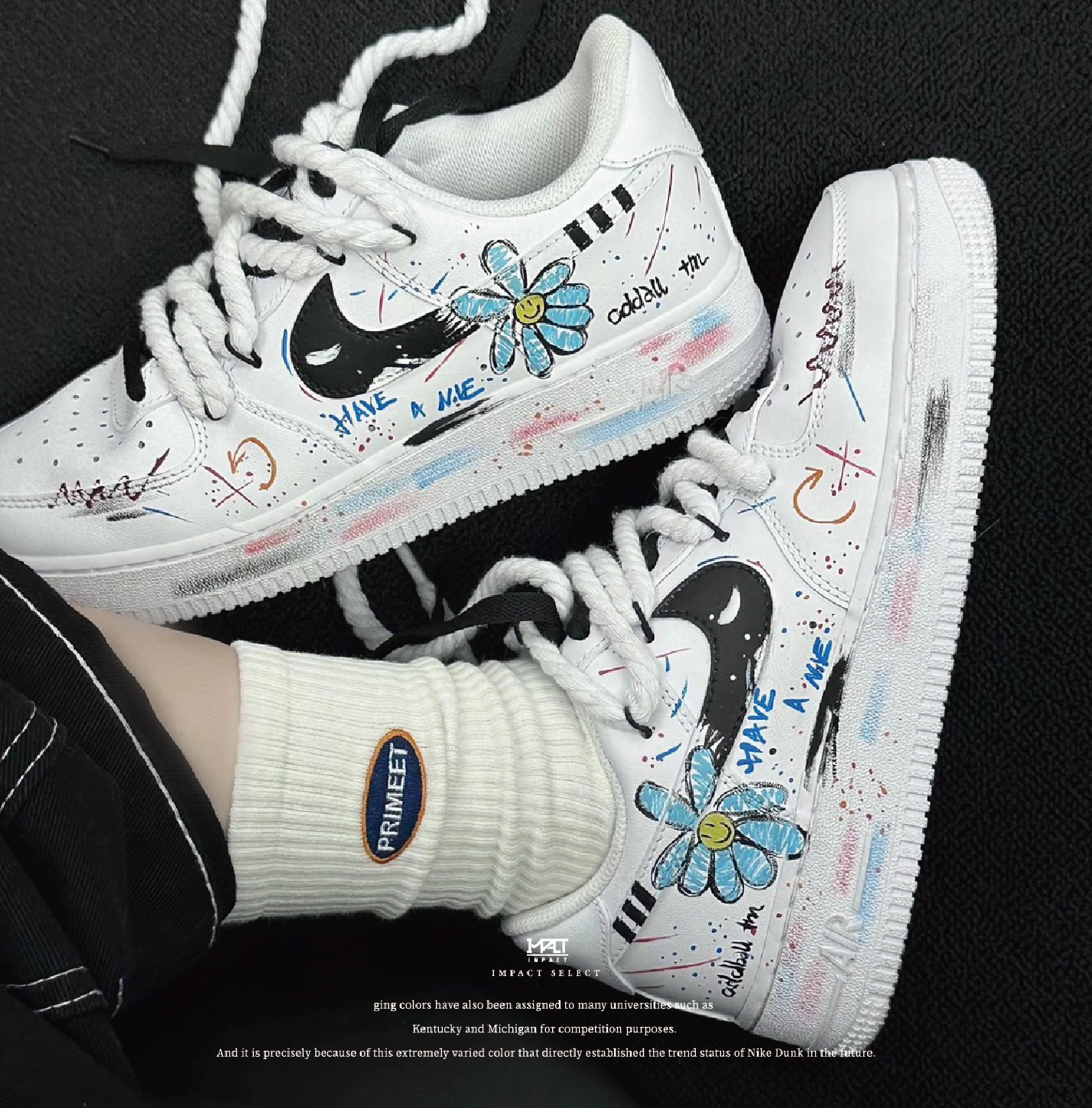 【訂製款】Nike Air Force 1 GD塗鴉 多巴胺雛菊