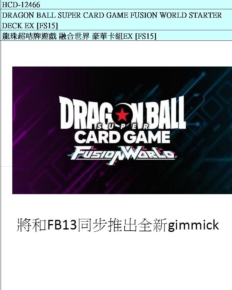 【預售】龍珠超咭牌遊戲 融合世界 豪華收藏卡組 04
