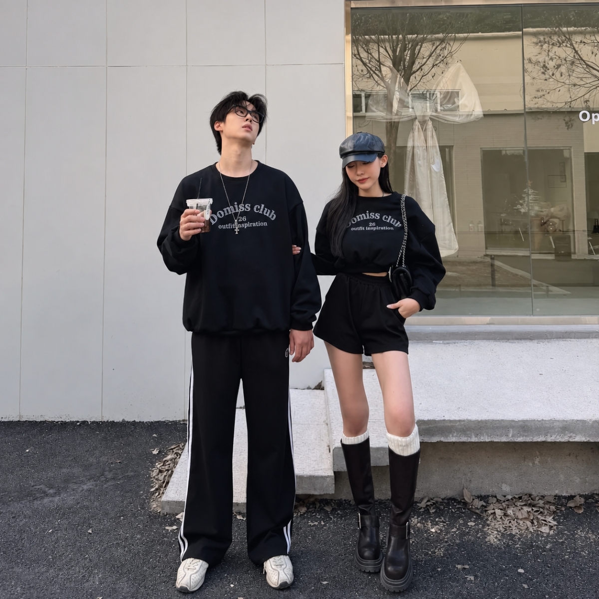【低調宣告】DOMISS CLUB情侶款圓領大學T 衛衣 長袖上衣 情侶裝(現貨)