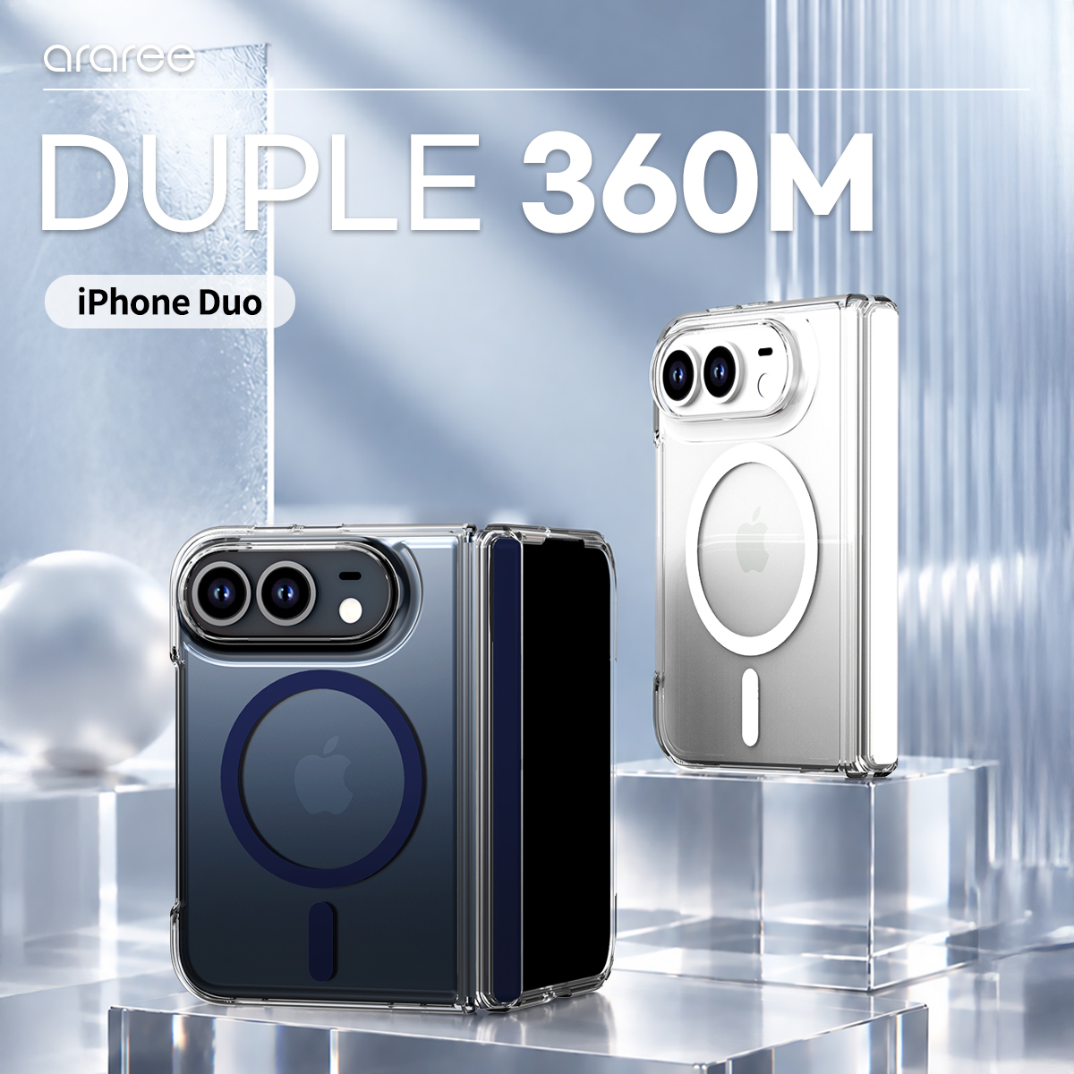 【韓國 Araree】Duple 360M MagSafe [藍色] iPhone Duo 保護殼 (原裝行貨)