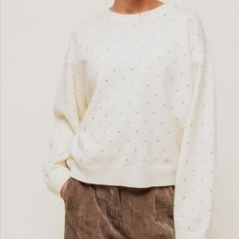FRA-CCG1011-014 MAELYNE 米白圓領針織衫 (GY8038)(A14)