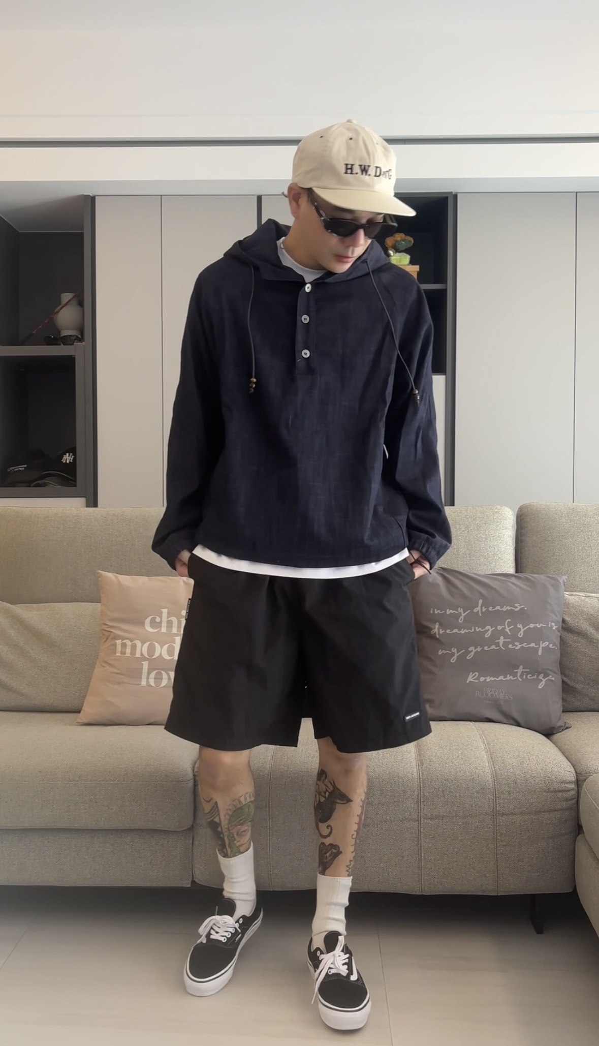 牛仔連帽襯衫
