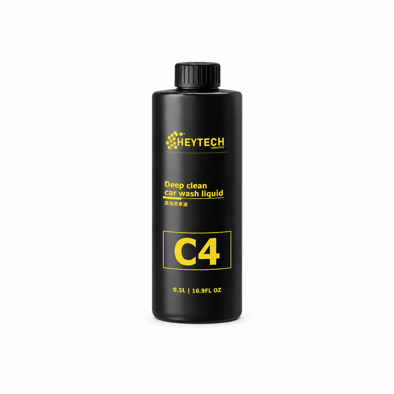 HEYTECH 黑炭洗美 C4 高泡洗車精 500mL／二入｜中性不傷蠟・洗淨恢復光澤｜水桶與PA泡沫壺｜HEYTECH