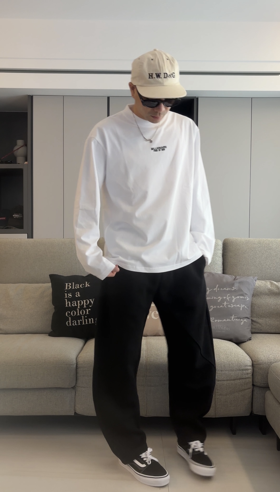 小Logo長袖Tee