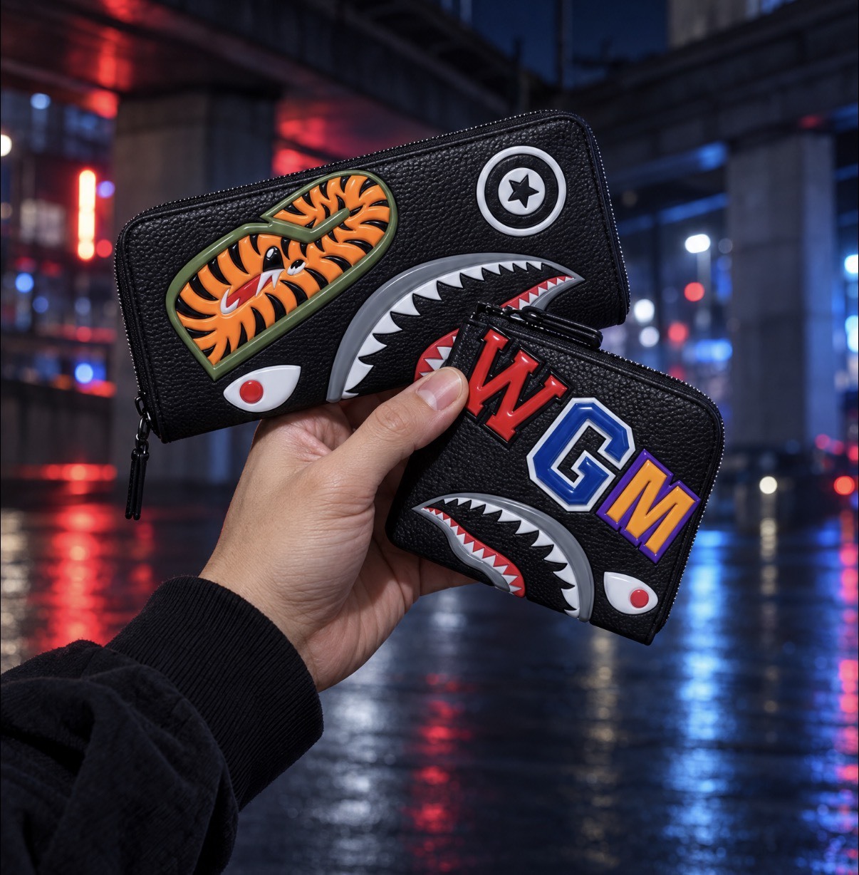 【APAIR】預購 Bape SHARK LONG/MINI WALLET 猿人 鯊魚短夾 鯊魚長夾 皮製