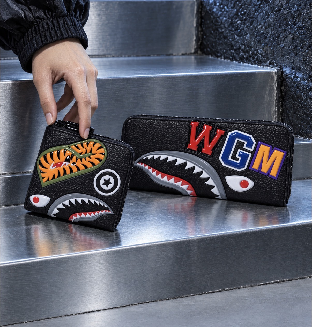 【APAIR】預購 Bape SHARK LONG/MINI WALLET 猿人 鯊魚短夾 鯊魚長夾 皮製