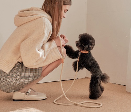 Stroll Classic Rope Leash_Beige