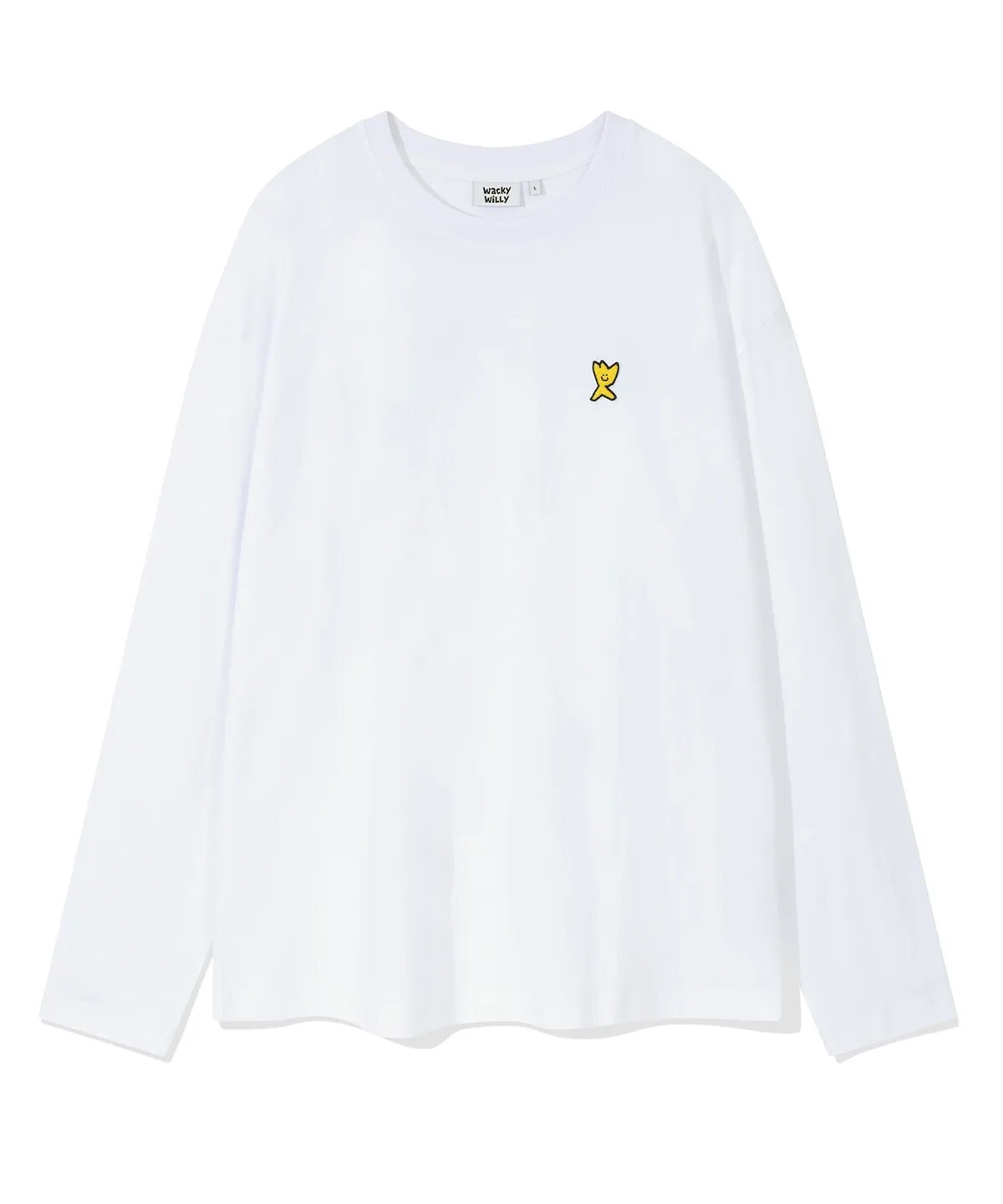 【OWN】Wacky Willy 薄長袖 圓領 衛衣 秋冬 胸前 LOGO 經典 不分男女 白色