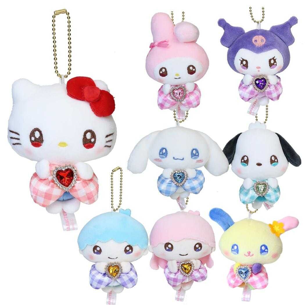 日本 Sanrio 寶石心心蝴蝶結公仔匙扣