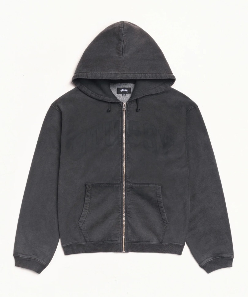 現貨|Stüssy Faded Graphic Zip Hoodie Washed Black