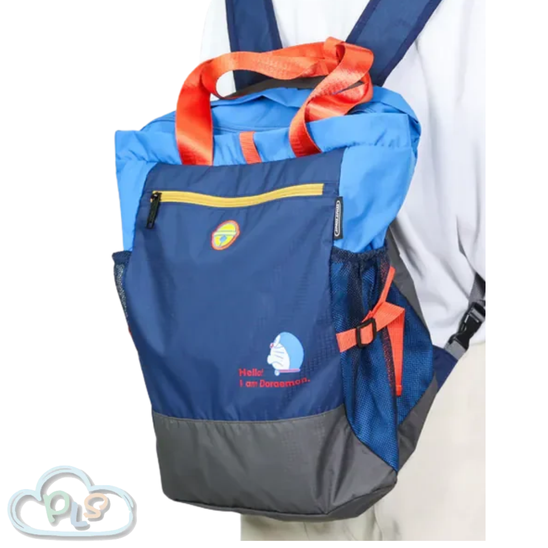 (Hello Daily) 2-Way Lightweight Backpack | Can Be Worn On One Shoulder Or The Back | Travel Backpack Doraemon Murmur Blue And Gray TFB032 #30169