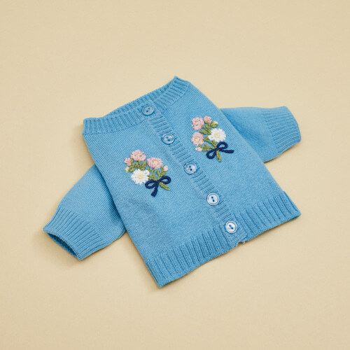 Louisdog Merino Little Bouquet Cardigan
