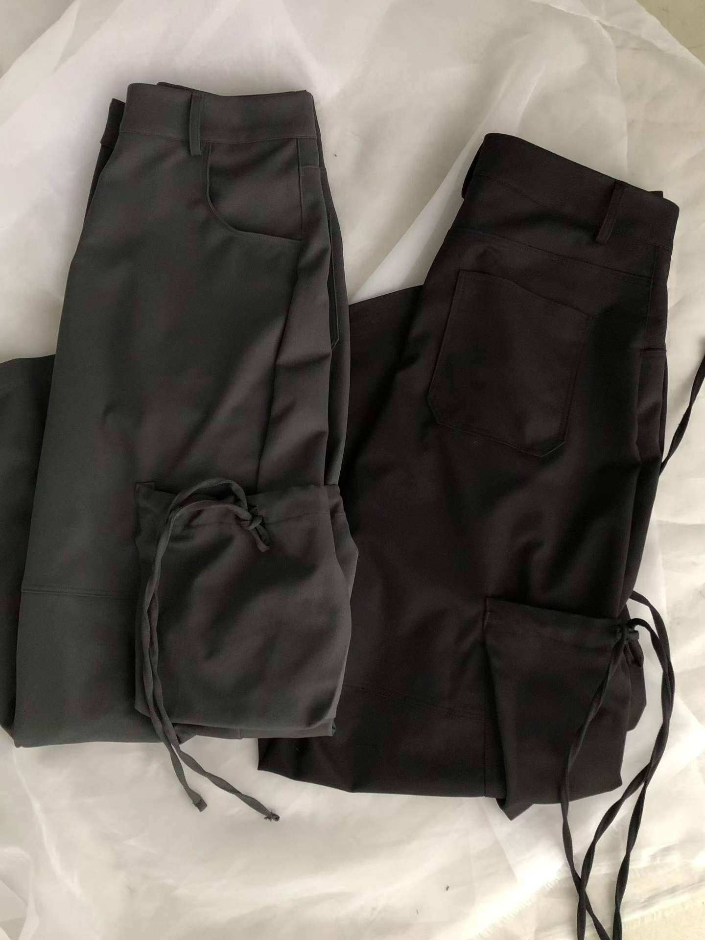 PN7210 辣妹機能感綁帶立體大口袋長褲