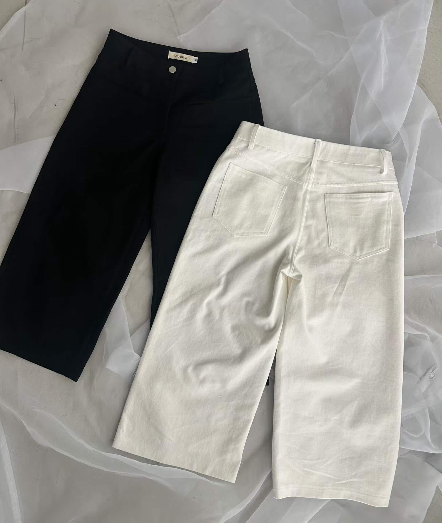 PN7213 慵懶簡約微闊休閒七分褲