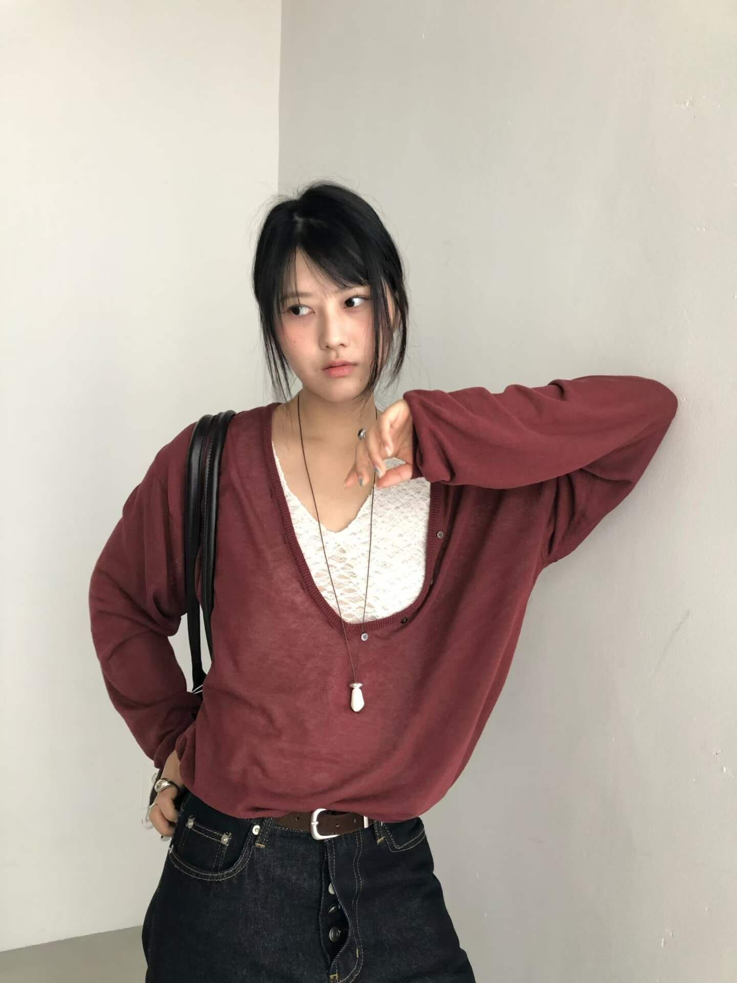 PN7224 純欲街頭排扣長袖修身上衣
