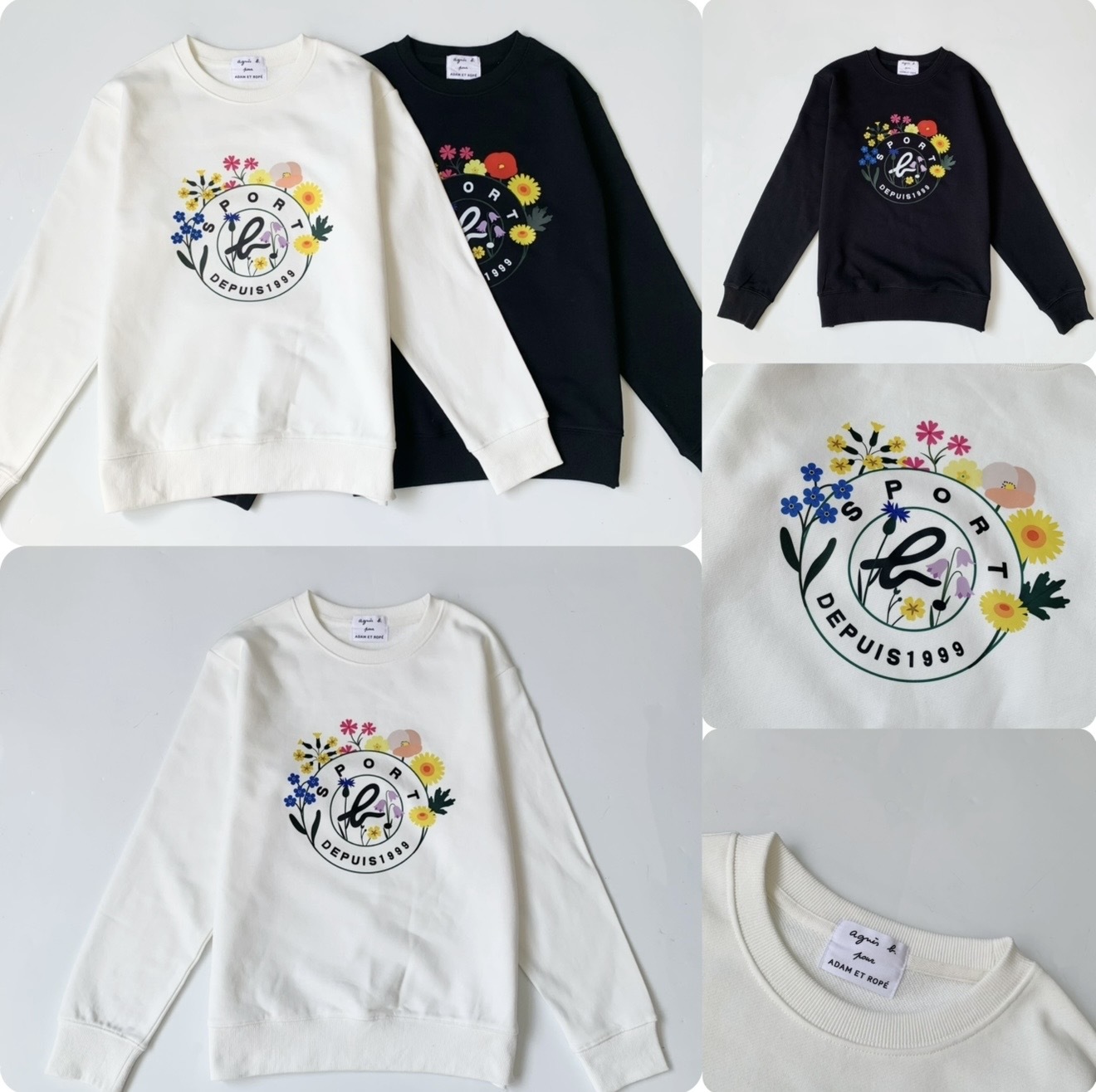 Agn*es B彩色圓形花束Logo 長袖衛衣-fd26a944-261031