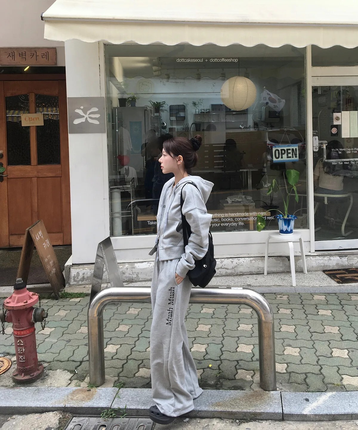 【OWN】MUAHMUAH 長袖 棉褲 連帽外套 抽繩 鬆緊 寬鬆 休閒 套裝 慵懶 女生 單一尺寸 灰色 咖啡色 燕麥色 白色 深藍色 粉色 黑色 白灰色 深灰色
